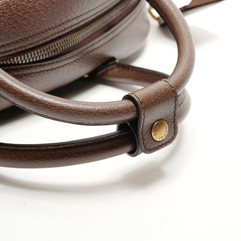 GUCCI GG Supreme Duffle Bag Boston Bag 2-Way 723309 Handbag Brown WS25543