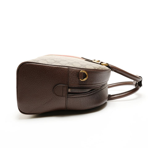 GUCCI GG Supreme Duffle Bag Boston Bag 2-Way 723309 Handbag Brown WS25543