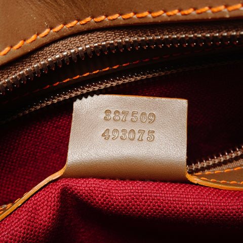 GUCCI GG Canvas and Leather Sherry Line Boston Bag Handbag Brown WS25544