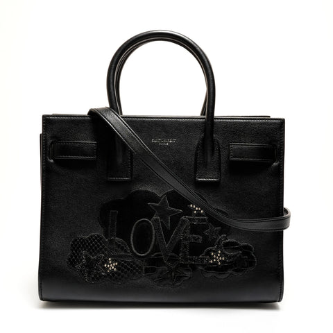 YVES SAINT LAURENT Sac de Jour 婴儿皮革 2way 迷你 Love 手提包黑色 WS25545