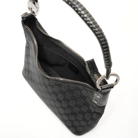 GUCCI GG canvas one belt hobo Shoulder Bag black WS25546