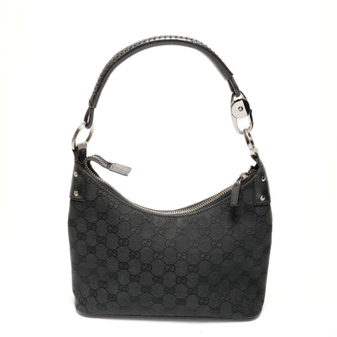 GUCCI GG canvas one belt hobo Shoulder Bag black WS25546