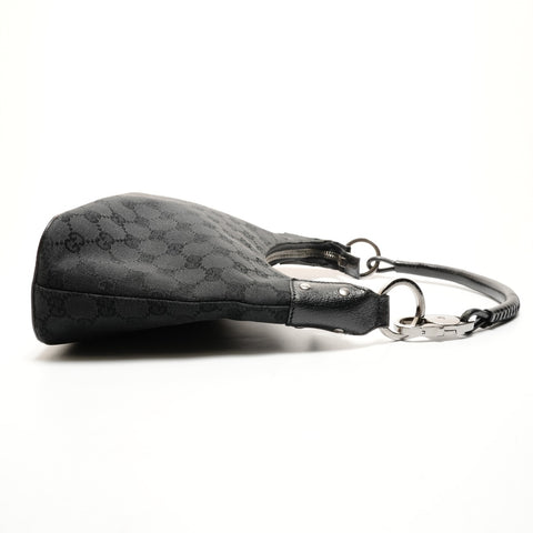 GUCCI GG canvas one belt hobo Shoulder Bag black WS25546