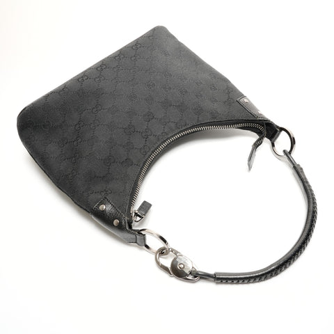 GUCCI GG canvas one belt hobo Shoulder Bag black WS25546