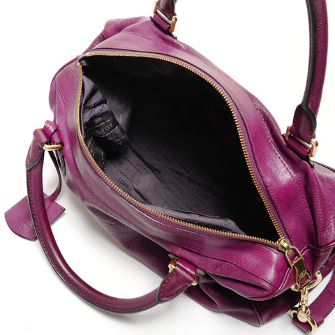 LOEWE Leather Boston 2way bag Shoulder Bag purple WS25547