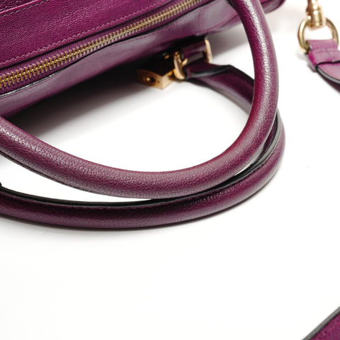 LOEWE Leather Boston 2way bag Shoulder Bag purple WS25547
