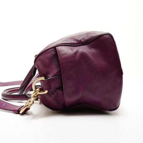 LOEWE Leather Boston 2way bag Shoulder Bag purple WS25547