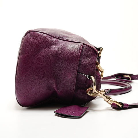 LOEWE Leather Boston 2way bag Shoulder Bag purple WS25547