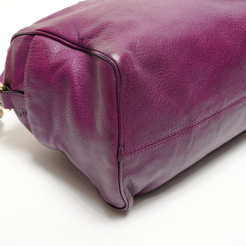 LOEWE Leather Boston 2way bag Shoulder Bag purple WS25547
