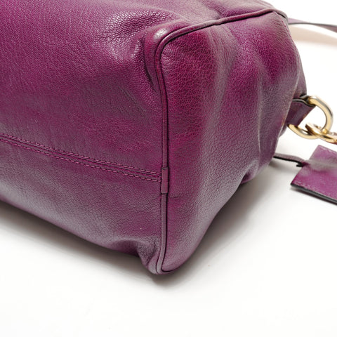 LOEWE Leather Boston 2way bag Shoulder Bag purple WS25547