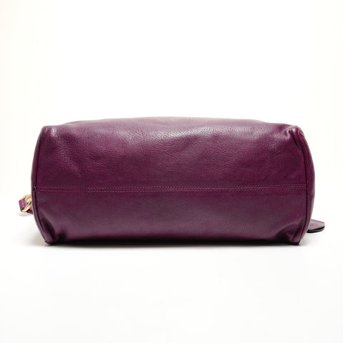 LOEWE Leather Boston 2way bag Shoulder Bag purple WS25547