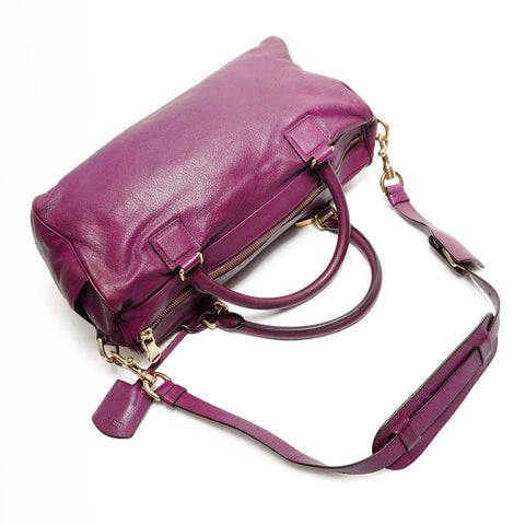 LOEWE Leather Boston 2way bag Shoulder Bag purple WS25547
