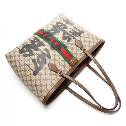 GUCCI x GUCCI The Hacker Project Graffiti BB 680125 Tote Bag beige WS25548