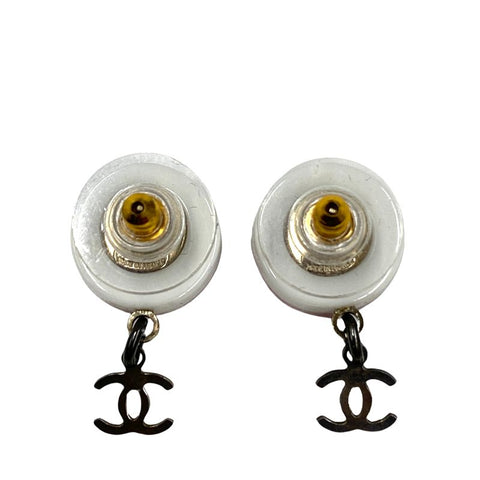 Chanel Coco Mark Round Rhinestone Flower 09P Earrings Multicolor WS2555