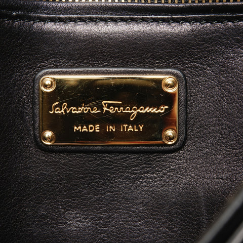Salvatore Ferragamo Gancini leather Handbag black WS25551
