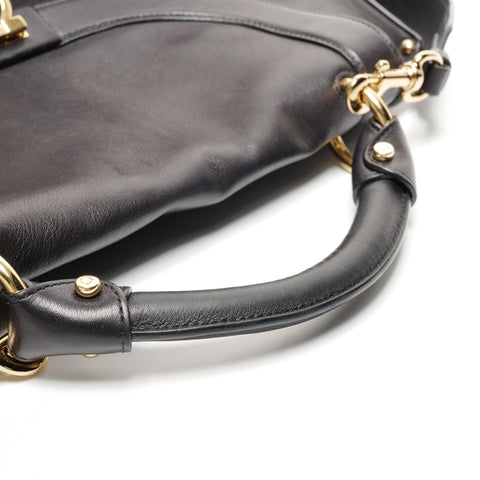 Salvatore Ferragamo Gancini leather Handbag black WS25551