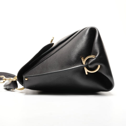 Salvatore Ferragamo Gancini leather Handbag black WS25551