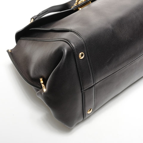 Salvatore Ferragamo Gancini leather Handbag black WS25551