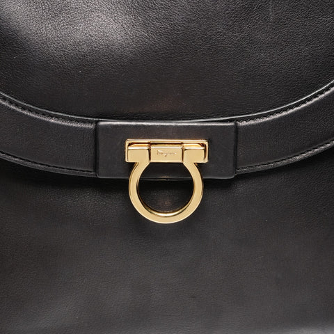 Salvatore Ferragamo Gancini leather Handbag black WS25551