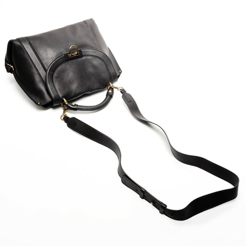 Salvatore Ferragamo Gancini leather Handbag black WS25551