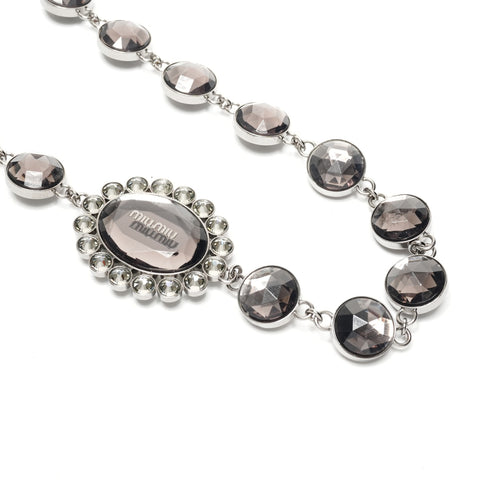 Miu Miu Matelass Nappa Crystal Shoulder Bag black WS25552