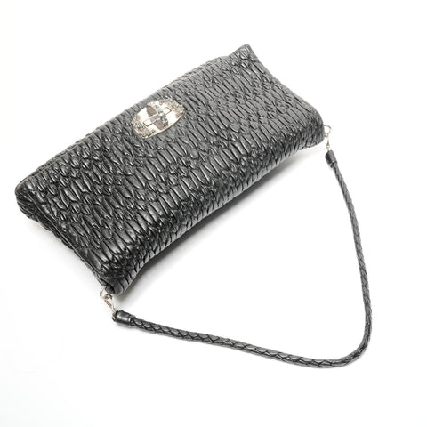 Miu Miu Matelass Nappa Crystal Shoulder Bag black WS25552