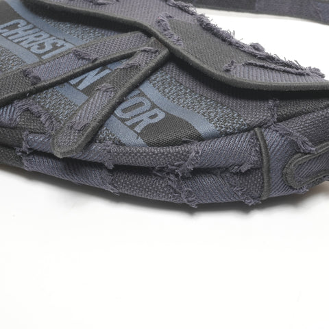 Christian Dior Jacquard canvas saddlebag Shoulder Bag Navy WS25554