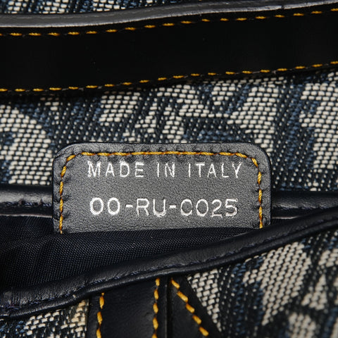 Christian Dior Trotter Canvas Saddlebag Shoulder Bag Navy WS25555