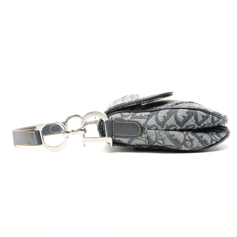 Christian Dior Trotter Canvas Saddlebag Shoulder Bag Navy WS25555