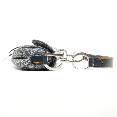 Christian Dior Trotter Canvas Saddlebag Shoulder Bag Navy WS25555