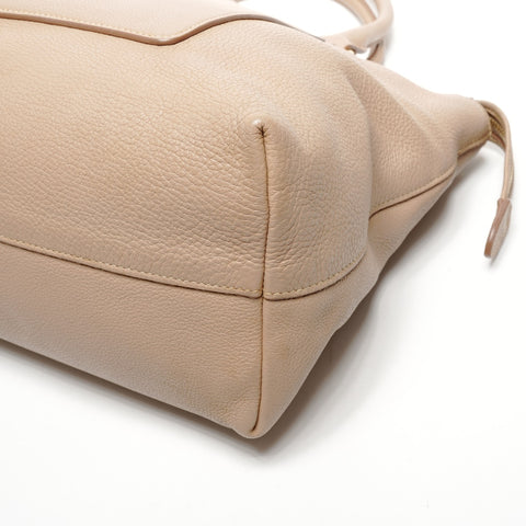 PRADA Vitello Dyno Zip Convertible 2-Way Shoulder Handbag beige WS25556