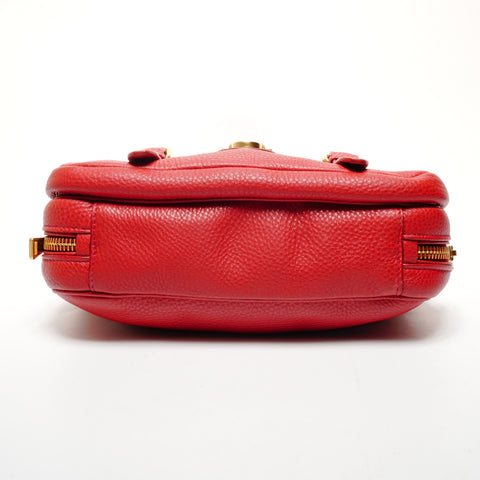 PRADA Vitello Dino Leder Umhängetasche Umhängetasche Rot WS25557