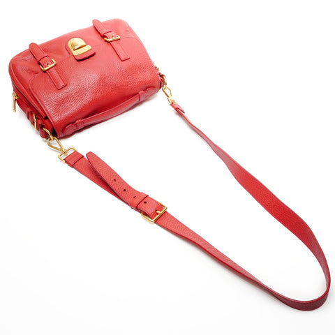 PRADA Vitello Dino Leder Umhängetasche Umhängetasche Rot WS25557