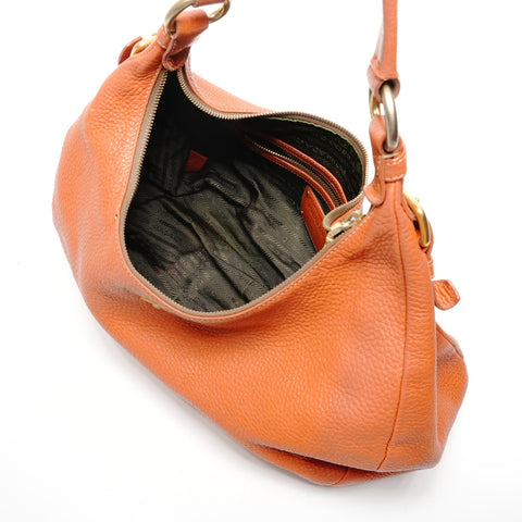 PRADA 皮革单肩包 棕色 WS25558