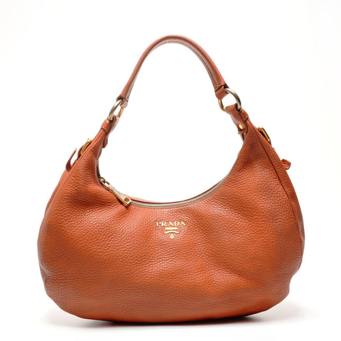 PRADA leather Shoulder Bag Brown WS25558