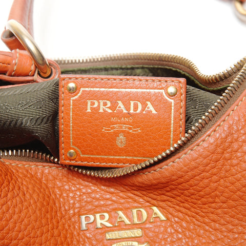 PRADA 皮革单肩包 棕色 WS25558