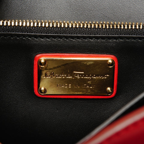 Salvatore Ferragamo Vara Ribbon Stud Shoulder Bag Shoulder Bag Red WS25560