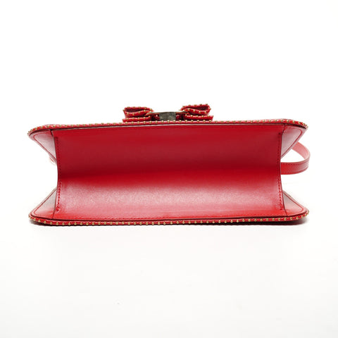 Salvatore Ferragamo Vara Ribbon Stud Shoulder Bag Shoulder Bag Red WS25560