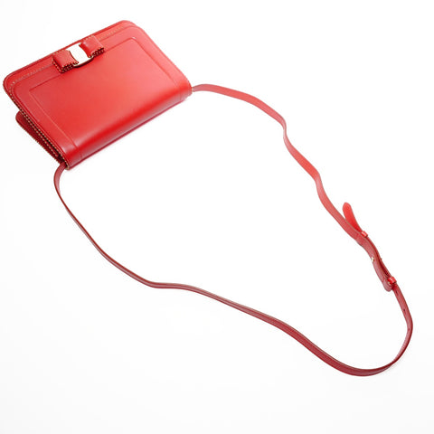 Salvatore Ferragamo Vara Ribbon Stud Shoulder Bag Shoulder Bag Red WS25560