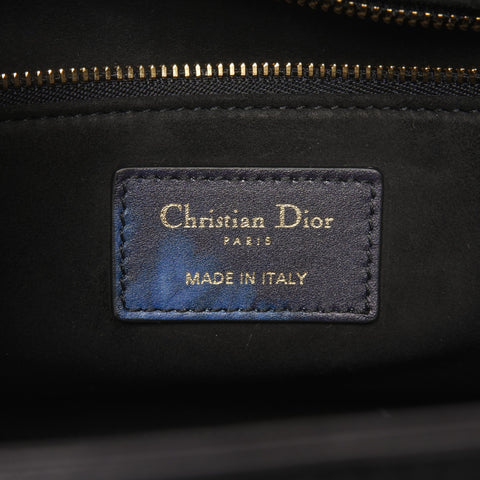 Christian Dior Lady Dior Medium Jacquard Shoulder 2-Way Tie-Dye Handbag blue WS25580