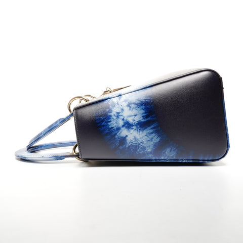 Christian Dior Lady Dior Medium Jacquard Shoulder 2-Way Tie-Dye Handbag blue WS25580