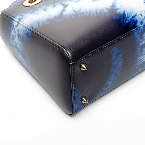 Christian Dior Lady Dior Medium Jacquard Shoulder 2-Way Tie-Dye Handbag blue WS25580