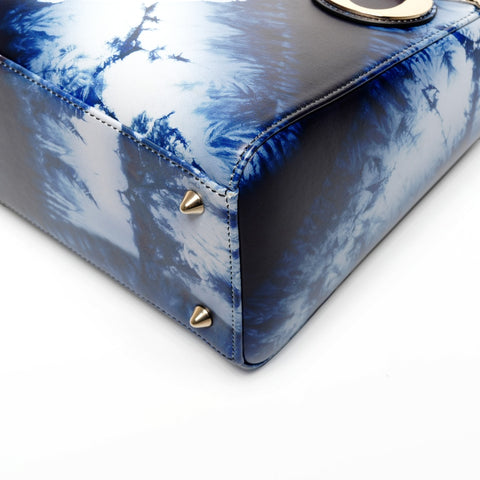 Christian Dior Lady Dior Medium Jacquard Shoulder 2-Way Tie-Dye Handbag blue WS25580