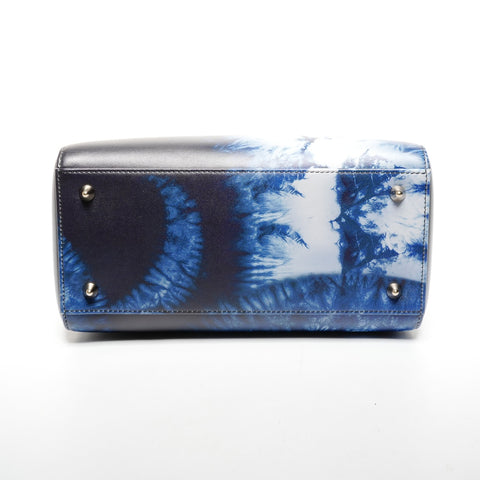 Christian Dior Lady Dior Medium Jacquard Shoulder 2-Way Tie-Dye Handbag blue WS25580