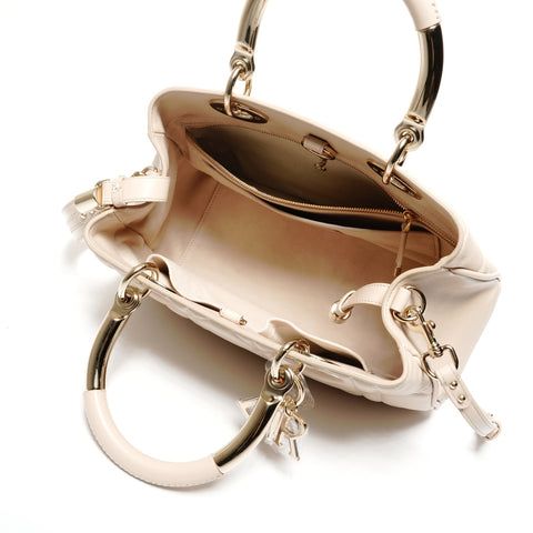 Christian Dior 95.22 Lambskin Cannage Lady Lady All Handbag beige WS25581
