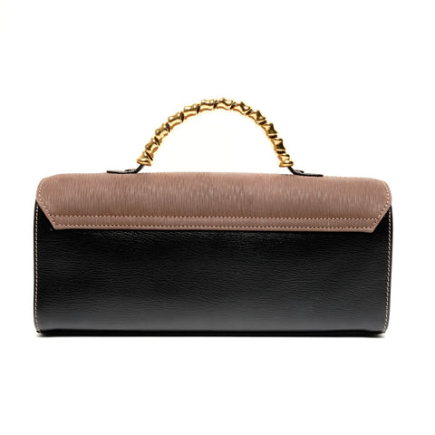 LOEWE Velazquez Twist Leather Boston Bag Handbag black WS25582