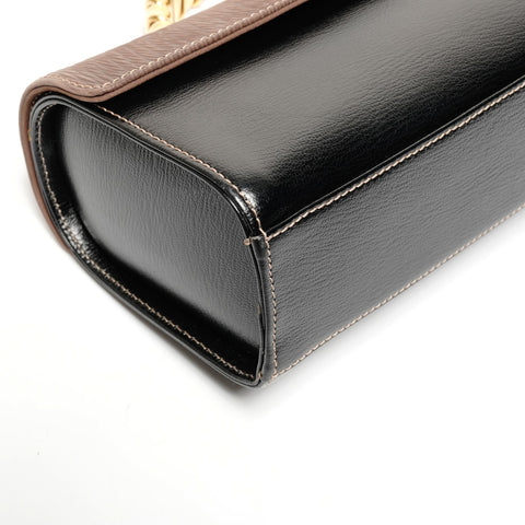 LOEWE Velazquez Twist Leather Boston Bag Handbag black WS25582