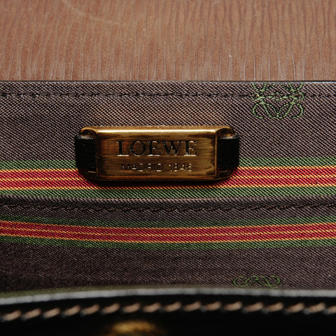 LOEWE Velazquez Twist Leather Boston Bag Handbag black WS25582