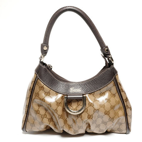 GUCCI GG Supreme One Belt Abby Hobo Shoulder Bag Brown WS25583
