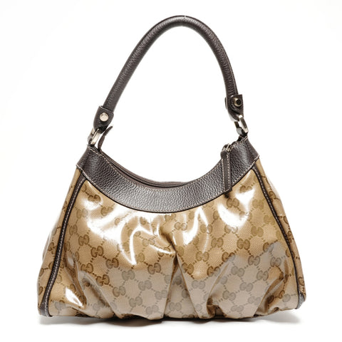 GUCCI GG Supreme One Belt Abby Hobo Shoulder Bag Brown WS25583